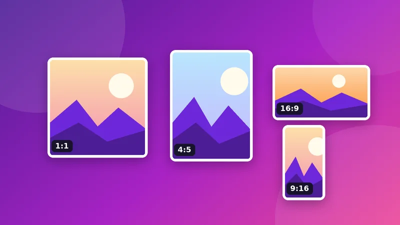 Frames of different aspect ratios laid over a photo